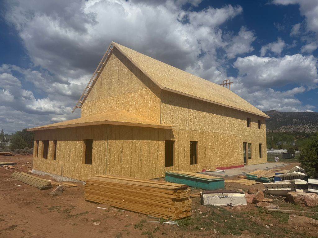 Framed custom home ready for the next construction phase