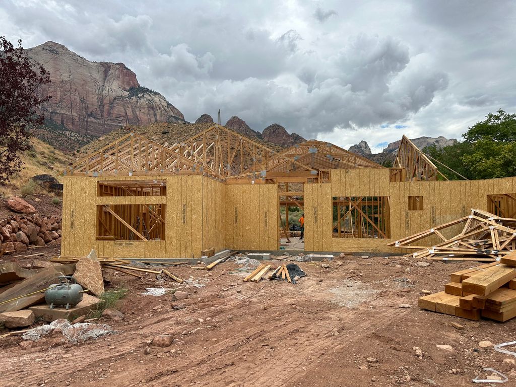 Custom framing with Southern Utah cliffs in the distance
